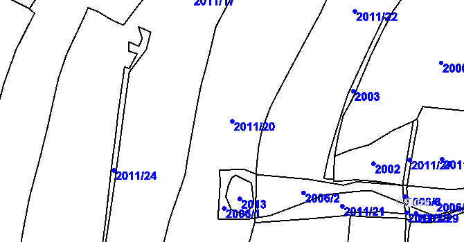 Parcela st. 2011/20 v KÚ Ostrolovský Újezd, Katastrální mapa