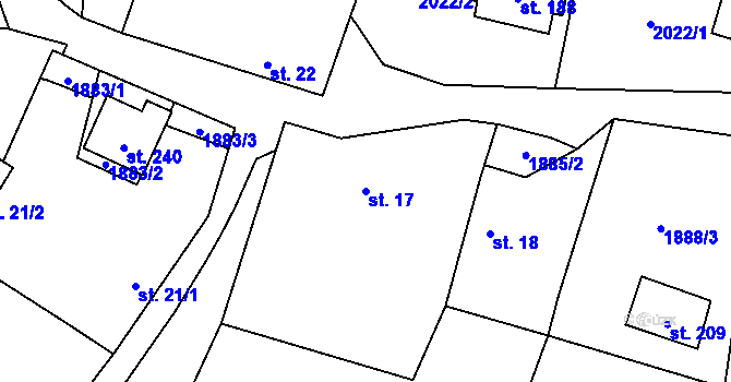 Parcela st. 17 v KÚ Ostrolovský Újezd, Katastrální mapa