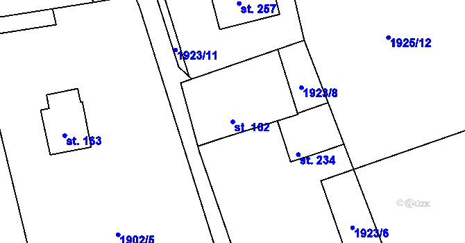 Parcela st. 162 v KÚ Ostrolovský Újezd, Katastrální mapa