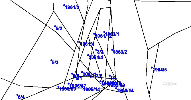 Parcela st. 3 v KÚ Ostrolovský Újezd, Katastrální mapa