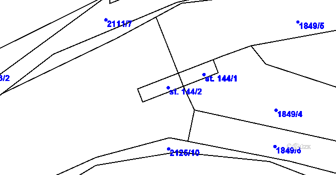 Parcela st. 144/2 v KÚ Ostrolovský Újezd, Katastrální mapa