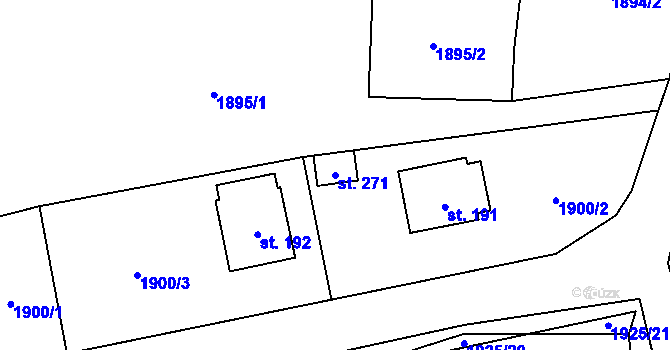 Parcela st. 271 v KÚ Ostrolovský Újezd, Katastrální mapa