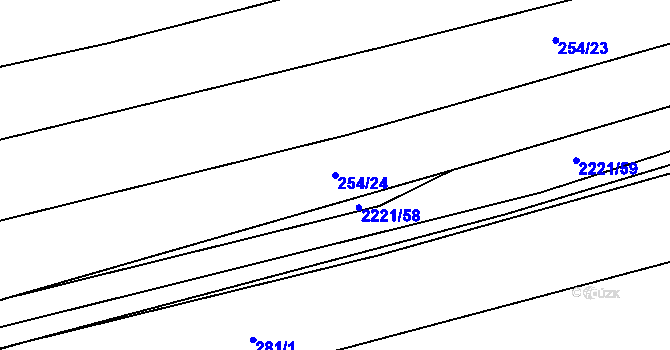 Parcela st. 254/24 v KÚ Otěvěk, Katastrální mapa
