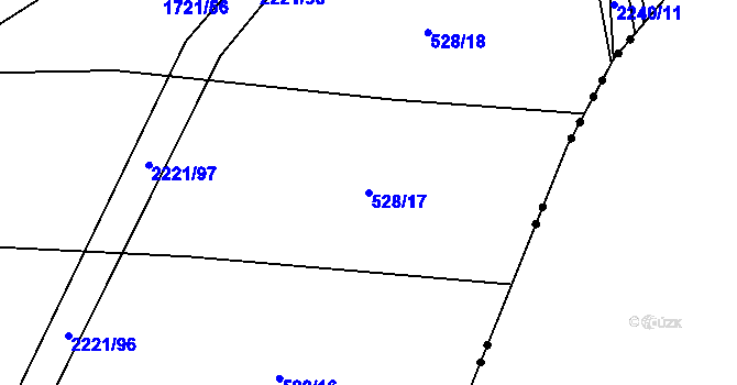 Parcela st. 528/17 v KÚ Otěvěk, Katastrální mapa