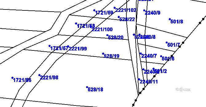 Parcela st. 528/19 v KÚ Otěvěk, Katastrální mapa