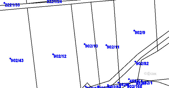 Parcela st. 902/10 v KÚ Otěvěk, Katastrální mapa