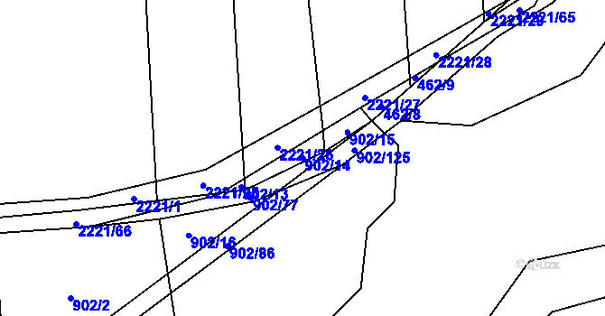 Parcela st. 902/14 v KÚ Otěvěk, Katastrální mapa