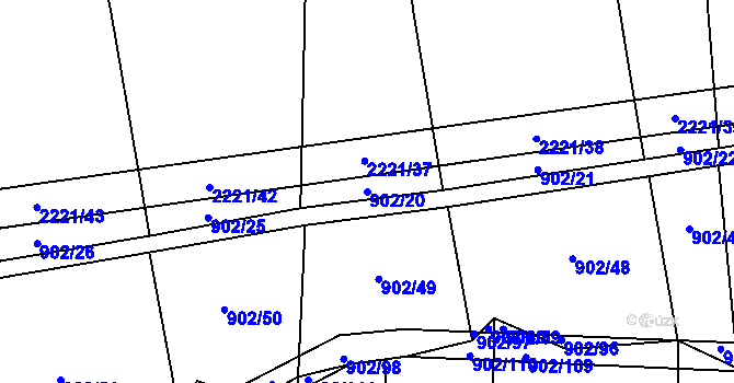 Parcela st. 902/20 v KÚ Otěvěk, Katastrální mapa