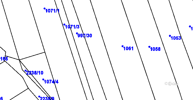 Parcela st. 997/29 v KÚ Otěvěk, Katastrální mapa