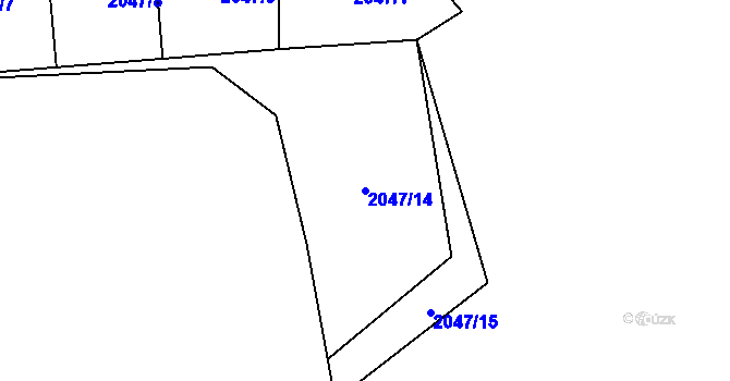 Parcela st. 2047/14 v KÚ Otěvěk, Katastrální mapa