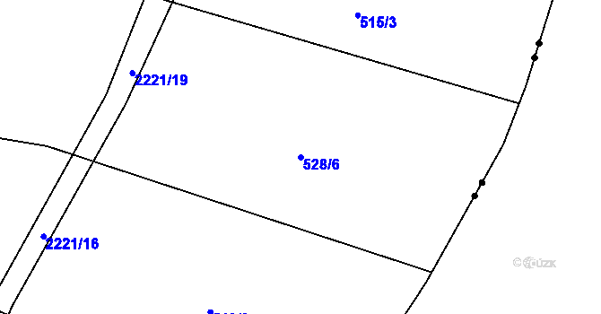 Parcela st. 528/6 v KÚ Otěvěk, Katastrální mapa