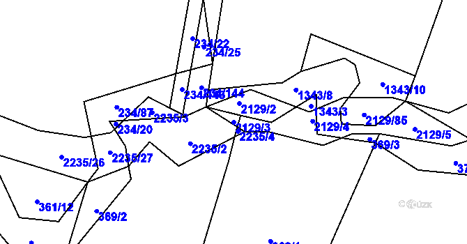 Parcela st. 2129/3 v KÚ Rankov u Trhových Svinů, Katastrální mapa