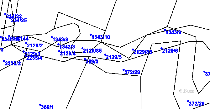 Parcela st. 2129/5 v KÚ Rankov u Trhových Svinů, Katastrální mapa