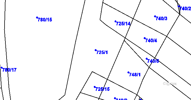 Parcela st. 725/1 v KÚ Rankov u Trhových Svinů, Katastrální mapa