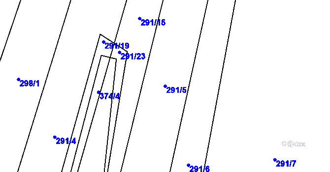 Parcela st. 291/5 v KÚ Rankov u Trhových Svinů, Katastrální mapa