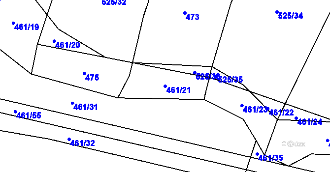 Parcela st. 461/21 v KÚ Rankov u Trhových Svinů, Katastrální mapa