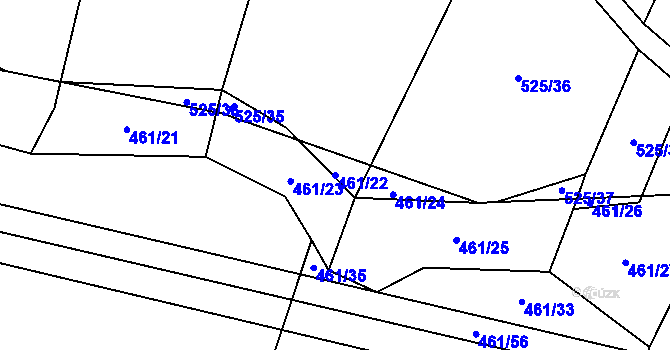 Parcela st. 461/22 v KÚ Rankov u Trhových Svinů, Katastrální mapa