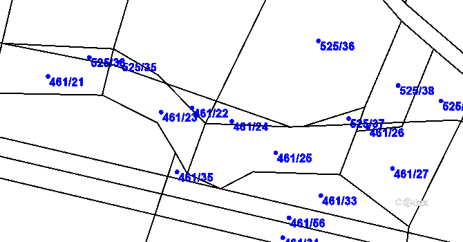 Parcela st. 461/24 v KÚ Rankov u Trhových Svinů, Katastrální mapa