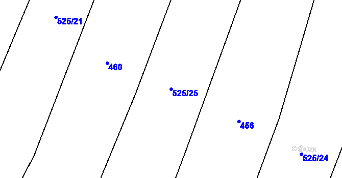 Parcela st. 525/25 v KÚ Rankov u Trhových Svinů, Katastrální mapa