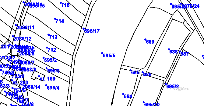 Parcela st. 695/5 v KÚ Rankov u Trhových Svinů, Katastrální mapa