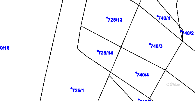Parcela st. 725/14 v KÚ Rankov u Trhových Svinů, Katastrální mapa