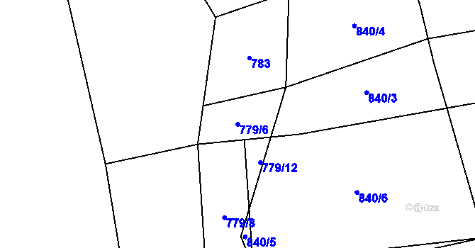 Parcela st. 779/6 v KÚ Rankov u Trhových Svinů, Katastrální mapa