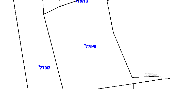 Parcela st. 779/9 v KÚ Rankov u Trhových Svinů, Katastrální mapa