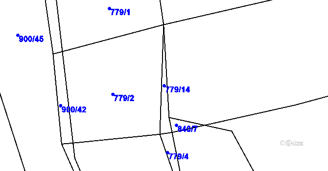 Parcela st. 779/14 v KÚ Rankov u Trhových Svinů, Katastrální mapa