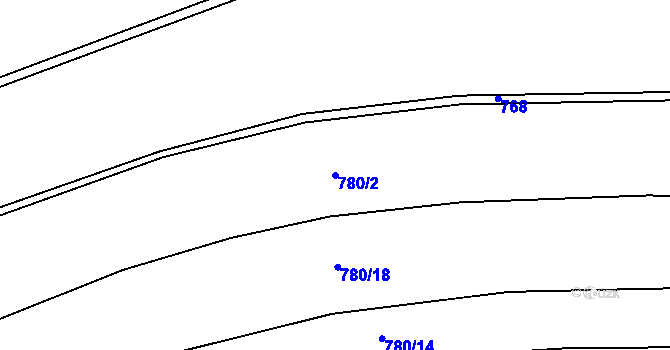 Parcela st. 780/2 v KÚ Rankov u Trhových Svinů, Katastrální mapa
