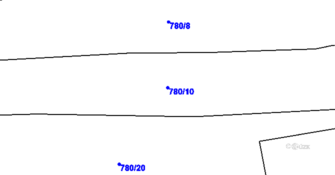 Parcela st. 780/10 v KÚ Rankov u Trhových Svinů, Katastrální mapa