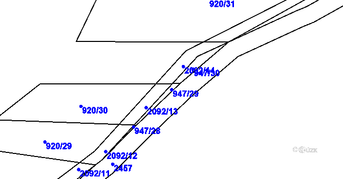 Parcela st. 947/29 v KÚ Rankov u Trhových Svinů, Katastrální mapa