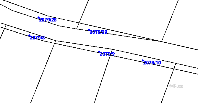 Parcela st. 2079/9 v KÚ Rankov u Trhových Svinů, Katastrální mapa