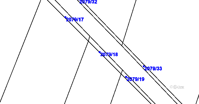 Parcela st. 2079/18 v KÚ Rankov u Trhových Svinů, Katastrální mapa