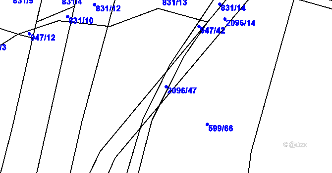 Parcela st. 2096/47 v KÚ Rankov u Trhových Svinů, Katastrální mapa