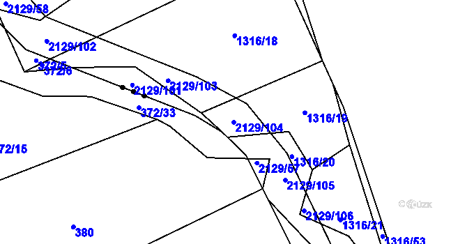 Parcela st. 2129/104 v KÚ Rankov u Trhových Svinů, Katastrální mapa
