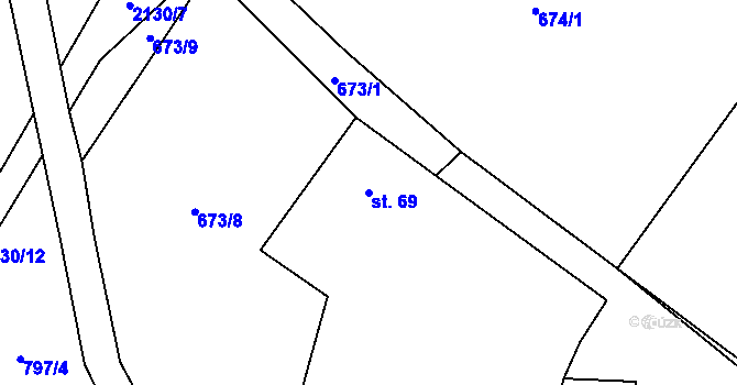 Parcela st. 69 v KÚ Rankov u Trhových Svinů, Katastrální mapa