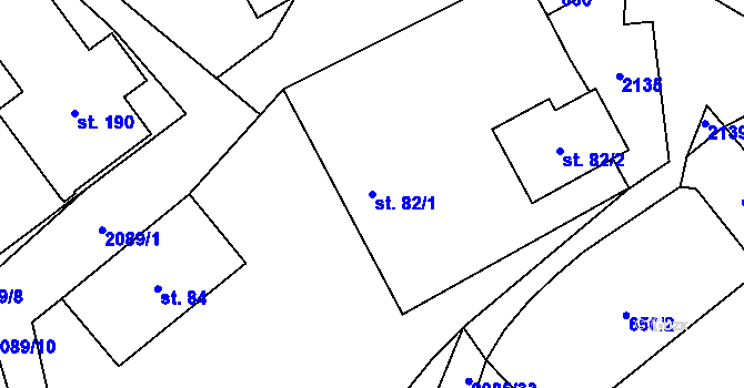 Parcela st. 82/1 v KÚ Rankov u Trhových Svinů, Katastrální mapa