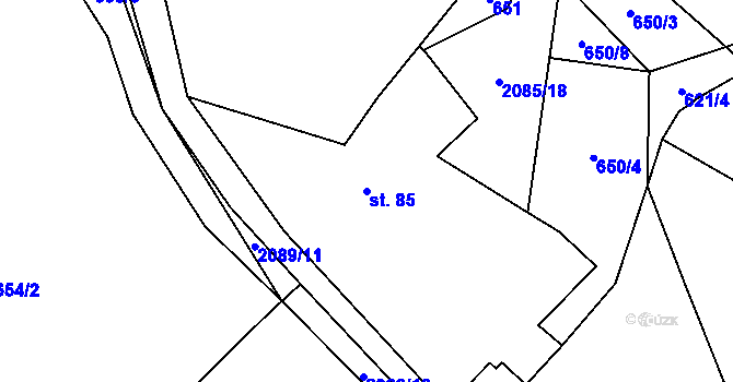 Parcela st. 85 v KÚ Rankov u Trhových Svinů, Katastrální mapa