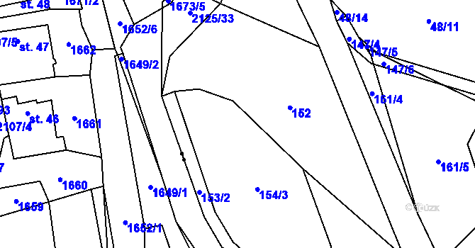 Parcela st. 154 v KÚ Rankov u Trhových Svinů, Katastrální mapa