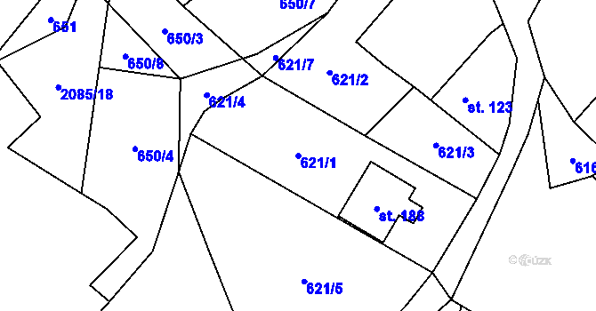 Parcela st. 621/1 v KÚ Rankov u Trhových Svinů, Katastrální mapa
