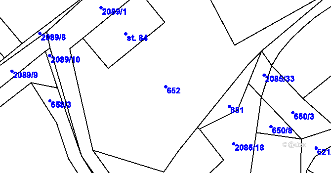 Parcela st. 652 v KÚ Rankov u Trhových Svinů, Katastrální mapa