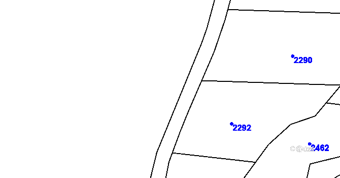 Parcela st. 2096 v KÚ Rankov u Trhových Svinů, Katastrální mapa