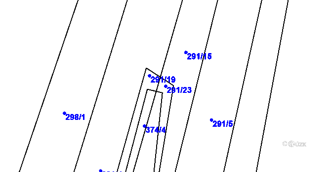 Parcela st. 291/23 v KÚ Rankov u Trhových Svinů, Katastrální mapa