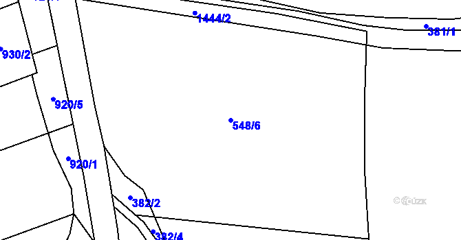 Parcela st. 548/6 v KÚ Veselov, Katastrální mapa