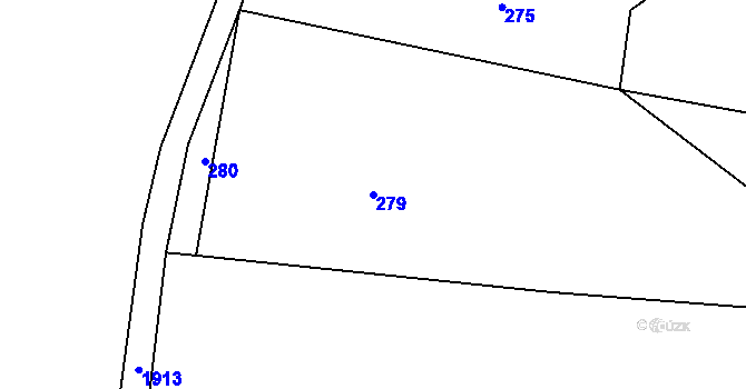 Parcela st. 279 v KÚ Veselý Žďár, Katastrální mapa