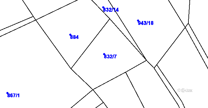 Parcela st. 832/7 v KÚ Veselý Žďár, Katastrální mapa