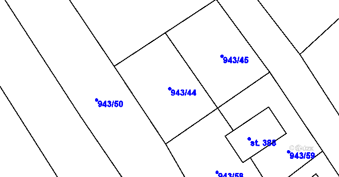 Parcela st. 943/44 v KÚ Veselý Žďár, Katastrální mapa