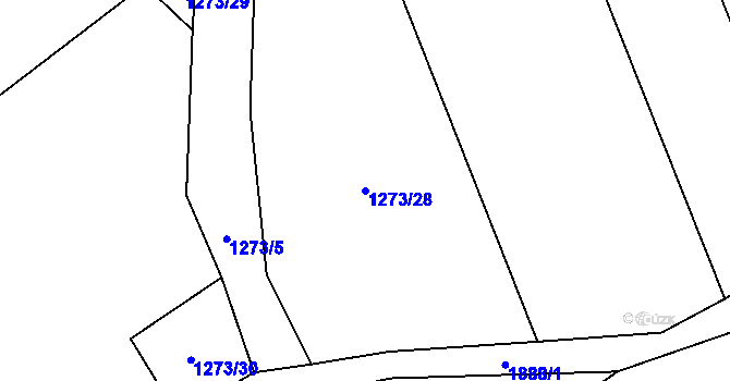 Parcela st. 1273/28 v KÚ Veselý Žďár, Katastrální mapa