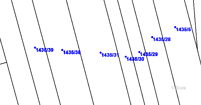 Parcela st. 1435/31 v KÚ Veselý Žďár, Katastrální mapa