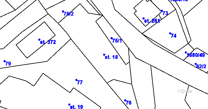 Parcela st. 18 v KÚ Veselý Žďár, Katastrální mapa